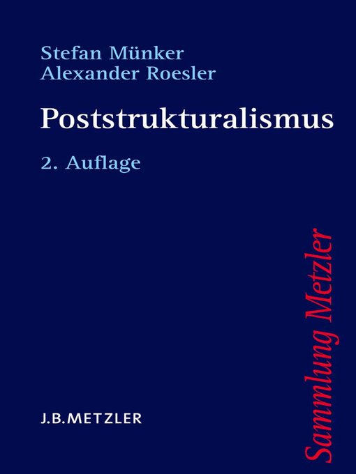 Title details for Poststrukturalismus by Stefan Münker - Available